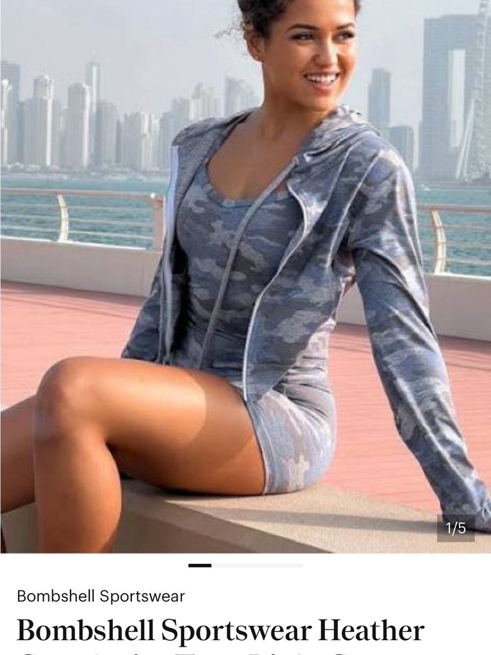 Bombshell Sportswear Gray Camo Zip Hoodie